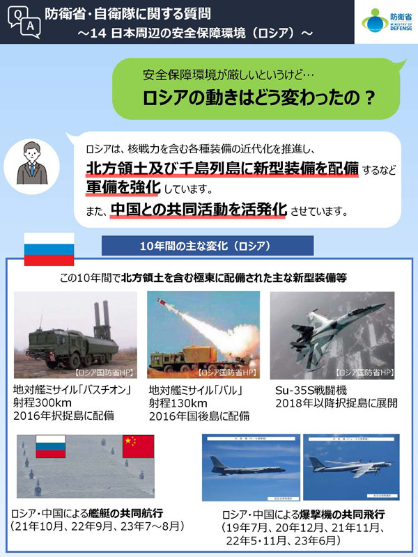 Q14　安全保障環境が厳しいというけど…ロシアの動きはどう変わったの？