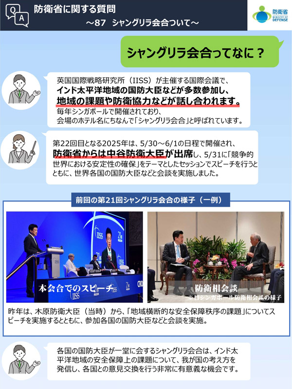 Q87　シャングリラ会合ってなに？