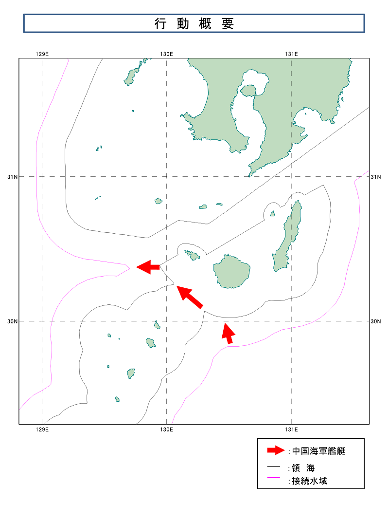 中国海軍艦艇の動向について（行動概要）