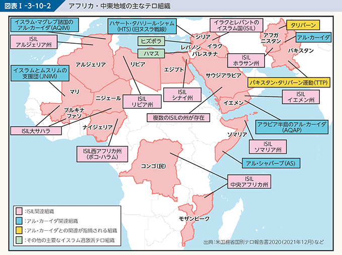 図表I-3-10-2　アフリカ・中東地域の主なテロ組織