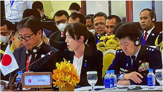 拡大ASEAN国防相会議での小野田政務官（2022年11月）