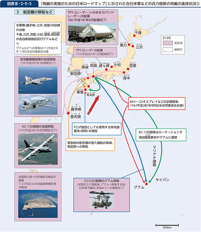 図表III-2-5-3　「再編の実施のための日米ロードマップ」に示された在日米軍などの兵力態勢の再編の進捗状況②