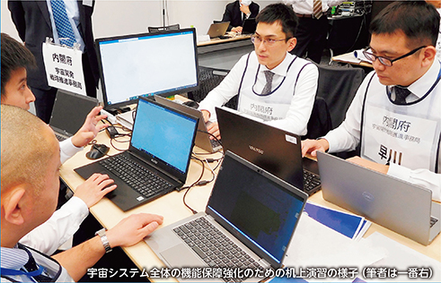 宇宙システム全体の機能保障強化のための机上演習の様子（筆者は一番右）
