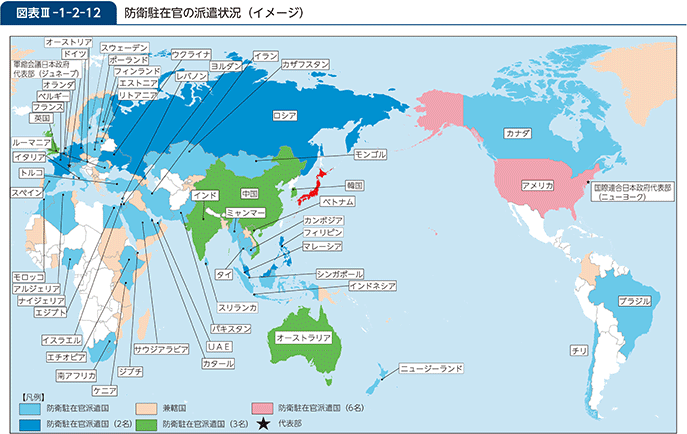 図表III-1-2-12 防衛駐在官の派遣状況(イメージ)