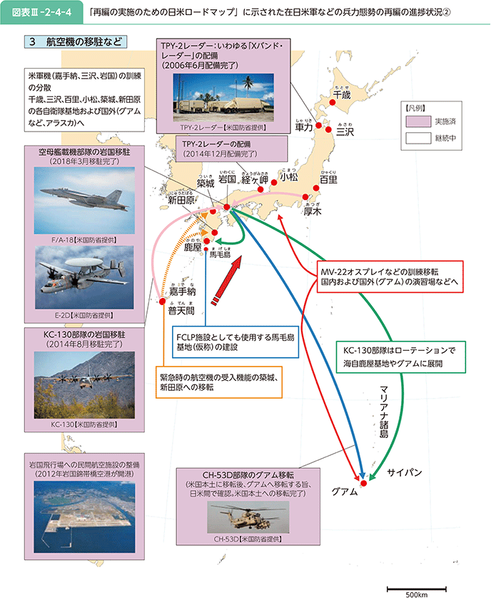 図表III-2-4-4 「再編の実施のための日米ロードマップ」に示された在日米軍などの兵力態勢の再編の進捗状況②