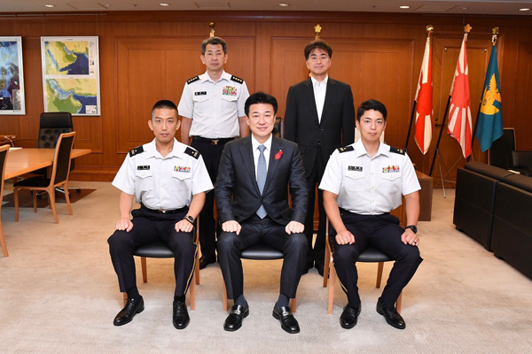 国連南スーダン共和国ミッション（UNMISS）派遣隊員による大臣への帰国報告