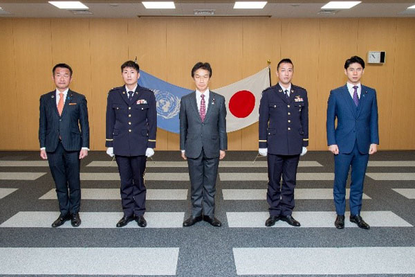 南スーダン国際平和協力隊員の交替に伴う帰国式への出席
