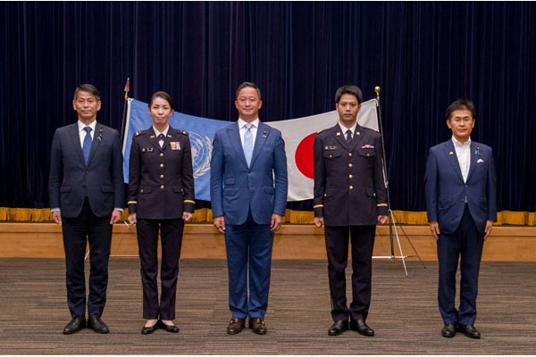 南スーダン国際平和協力隊員の交替に伴う帰国式への出席