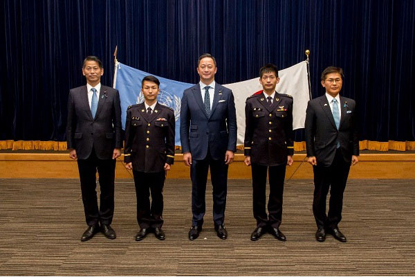 木村防衛大臣政務官の南スーダン国際平和協力隊員の交替に伴う帰国式への出席