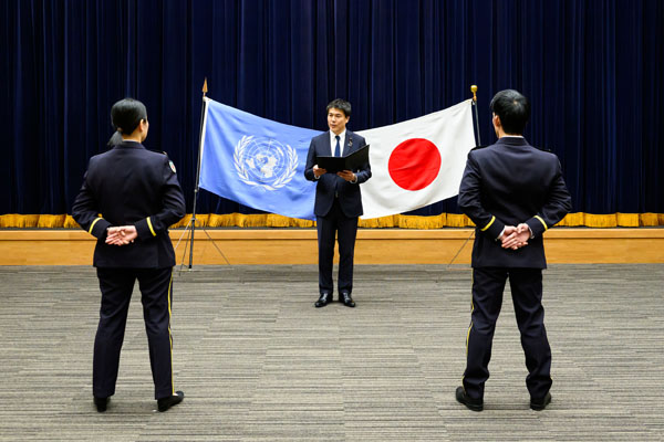 南スーダン国際平和協力隊員（司令部要員）帰国式への出席