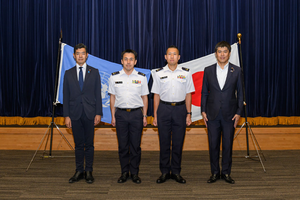 南スーダン国際平和協力隊員（司令部要員）出国式への出席