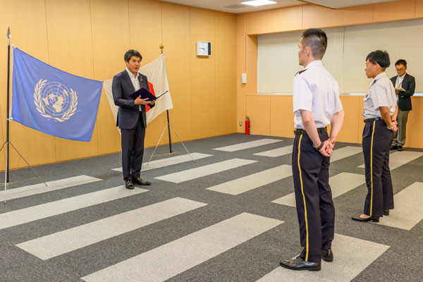 南スーダン国際平和協力隊員（司令部要員）帰国式への出席