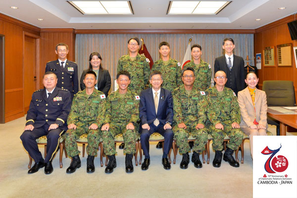 カンボジア能力構築支援に係る派遣自衛官への激励