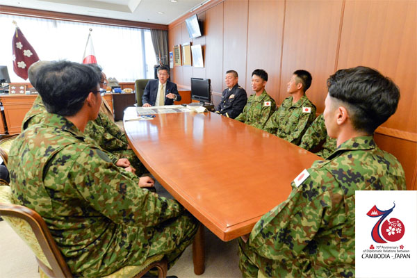 カンボジア能力構築支援に係る派遣自衛官への激励