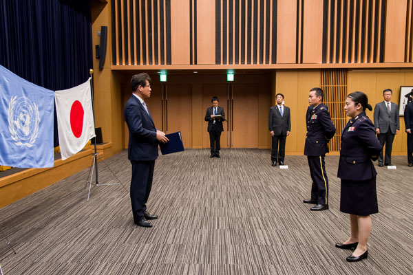 南スーダン国際平和協力隊出発式の出席