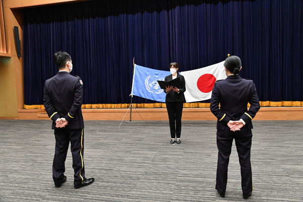 南スーダン国際平和協力隊出発式の参加