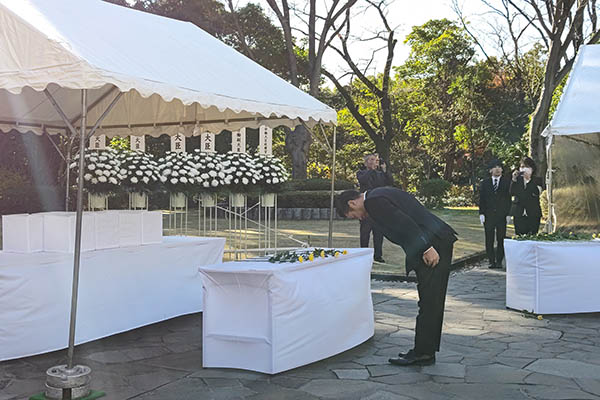 パラオ諸島戦没者遺骨引渡式参列
