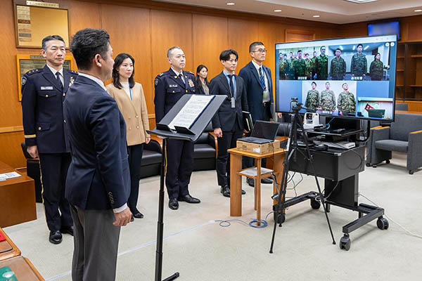 カンボジアに対する能力構築支援（ＰＫＯ（施設））への激励