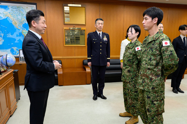 フィジーに対する能力構築支援（衛生）のため派遣される隊員への激励