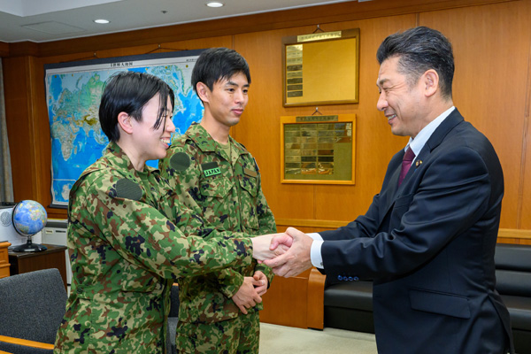 フィジーに対する能力構築支援（衛生）のため派遣される隊員への激励