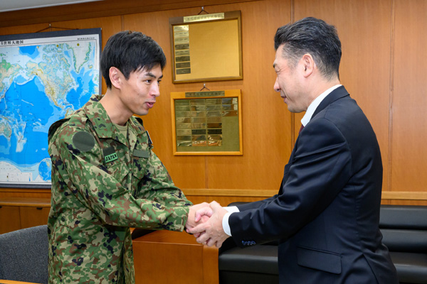 フィジーに対する能力構築支援（衛生）のため派遣される隊員への激励