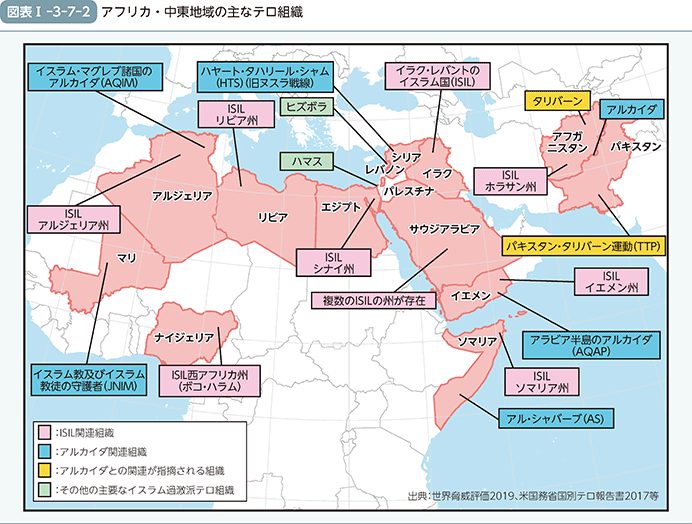 図表I-3-7-2　アフリカ・中東地域の主なテロ組織