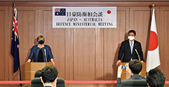 対面で実施した日豪防衛相会談(2020年10月)