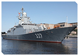 「（カリブル搭載可能）2020年12月に太平洋艦隊に就役したフリゲート「グレミャシチー」」