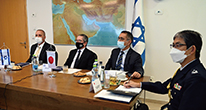 オンラインでの外務・防衛当局間(PM)協議(筆者:右端)【イスラエル国防省】