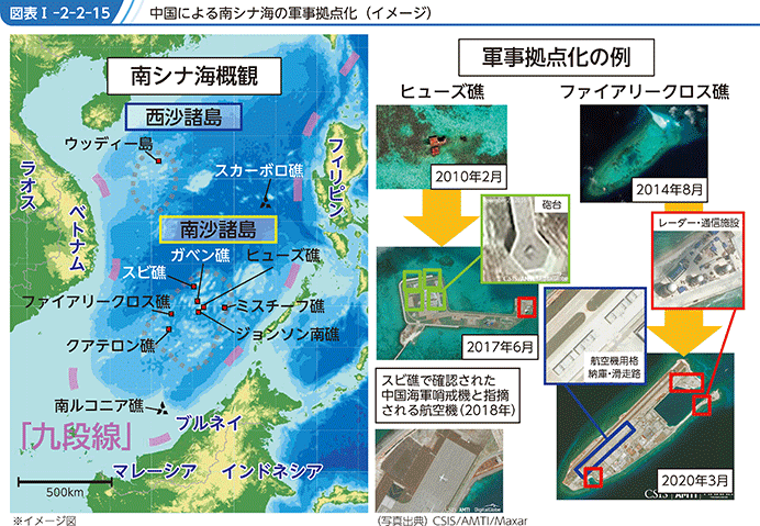 図表I-2-2-15　中国による南シナ海の軍事拠点化（イメージ）