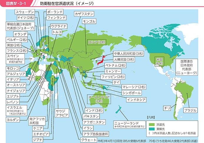図表IV-3-1 (防衛駐在官派遣状況(イメージ)