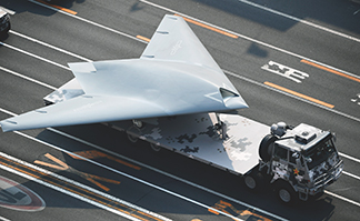 中国建国70周年祝賀軍事パレードで展示されたGJ-11無人機(2019年10月)【Avalon/時事通信フォト】