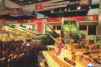 北朝鮮が開催した「国防発展展覧会『自衛2021』」と題する展覧会（2021年10月）【朝鮮通信＝時事】