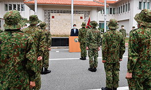 与那国駐屯地における防衛大臣の訓示