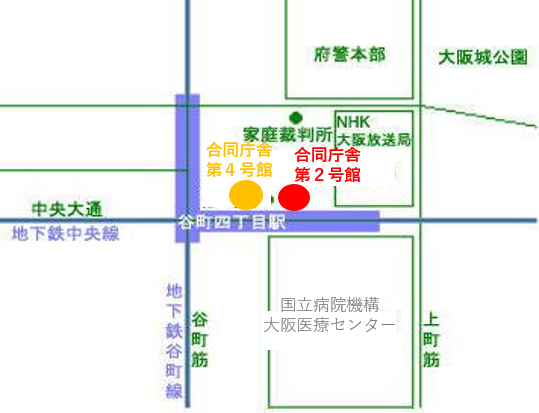 大阪合同庁舎第2・4号館マップ画像
