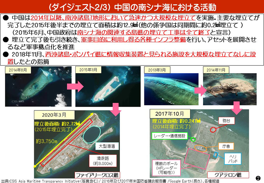 南シナ海情勢（中国による地形埋立・関係国の動向）資料03