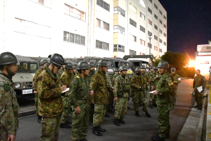 第35普通科連隊の災害派遣出動前の状況（守山駐屯地）