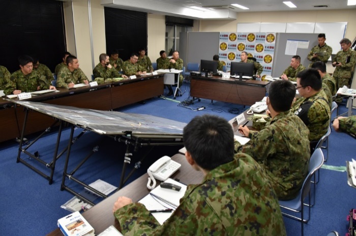 第14普通科連隊の災害派遣活動に関する会議（金沢駐屯地）