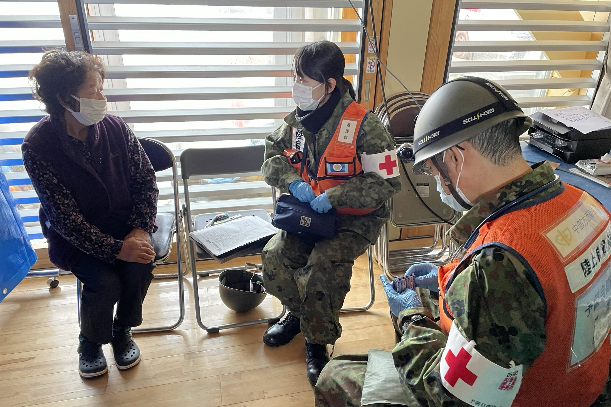 予備自衛官による巡回診療（大谷小中学校）