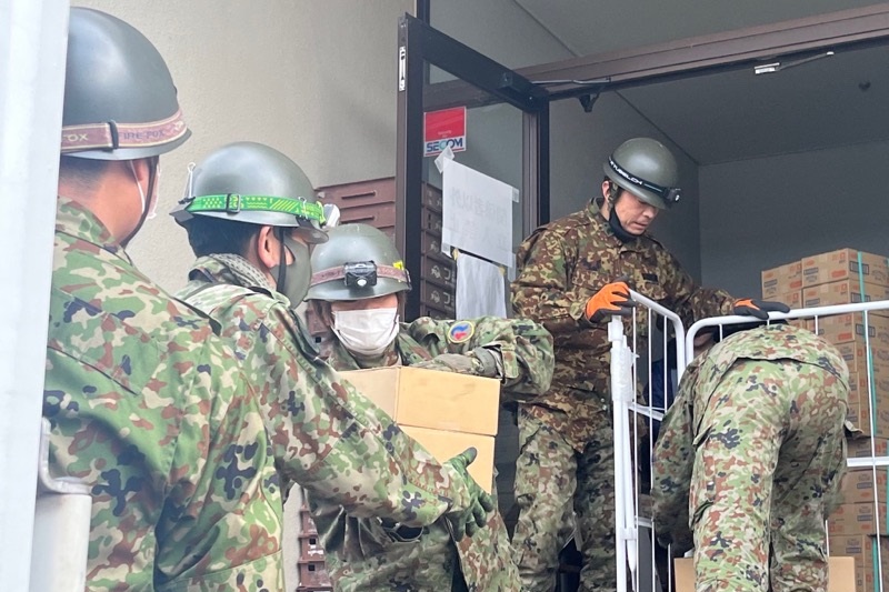 即応予備自衛官による物資輸送支援（輪島市）