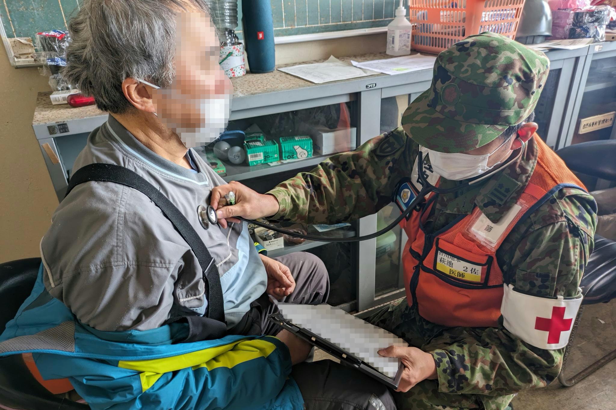 予備自衛官による巡回診療（珠洲市自然休養センター）