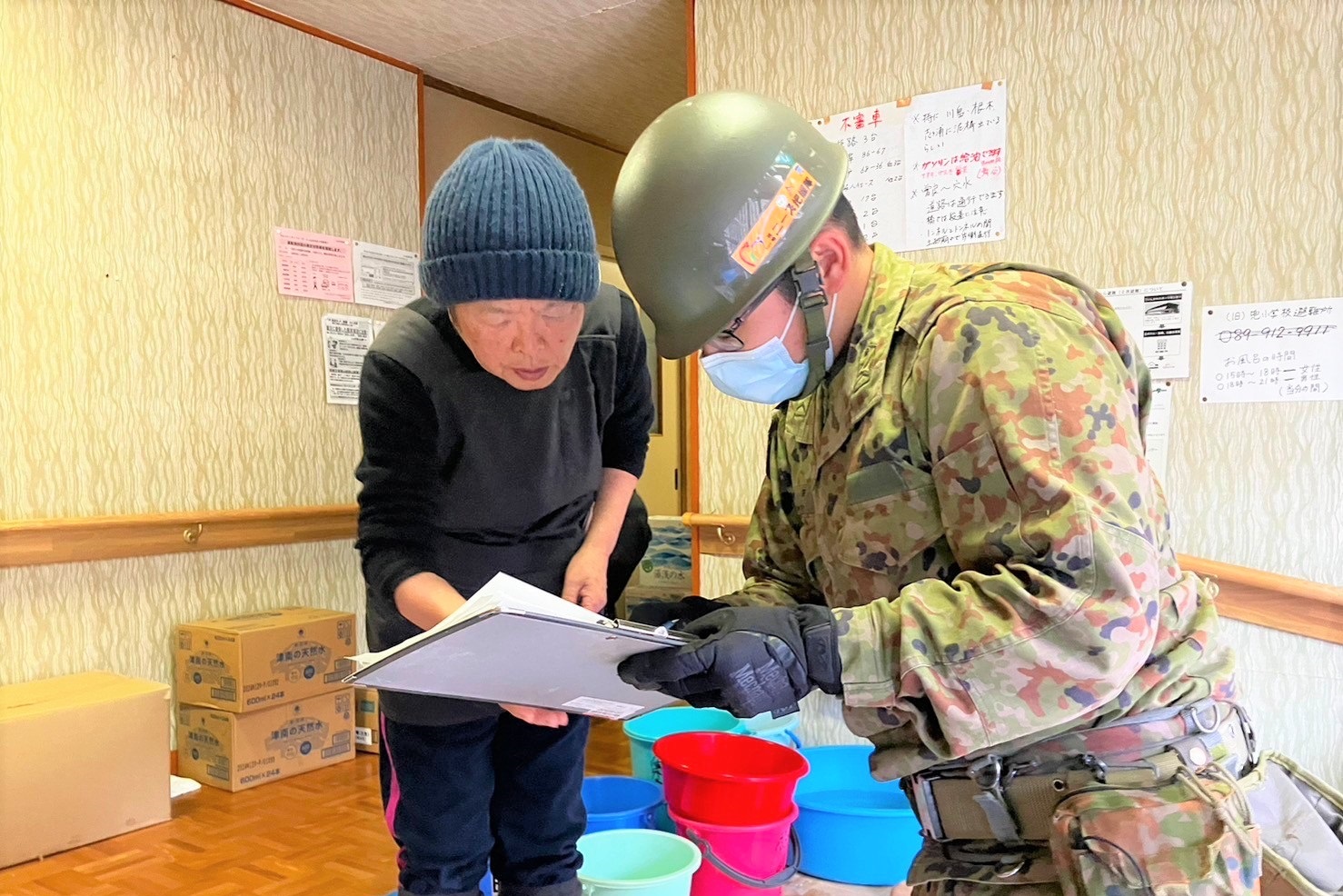 第3特科隊によるニーズ把握・物資配送（穴水町曽良集会所）