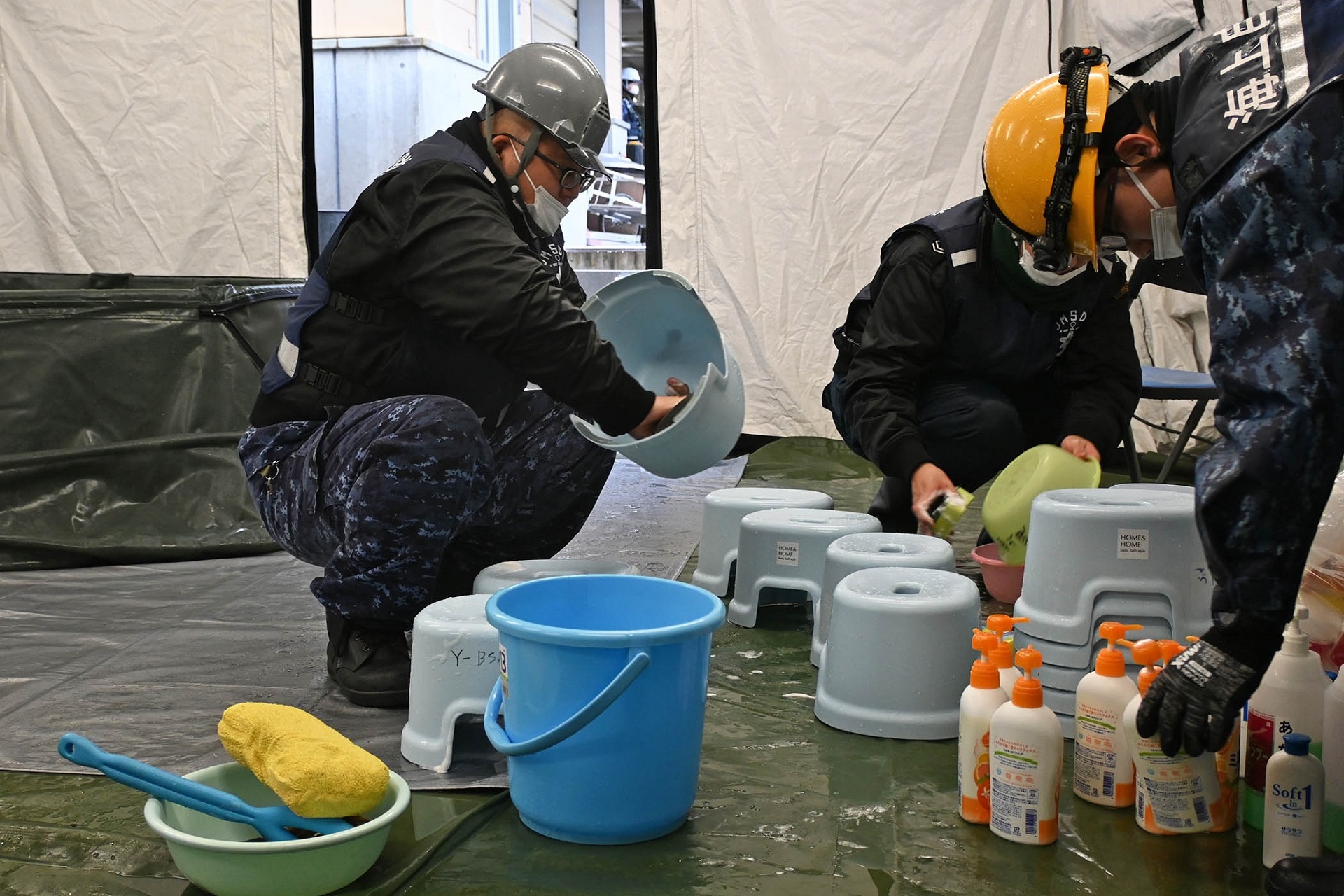 舞鶴地方隊による入浴支援（七尾市）