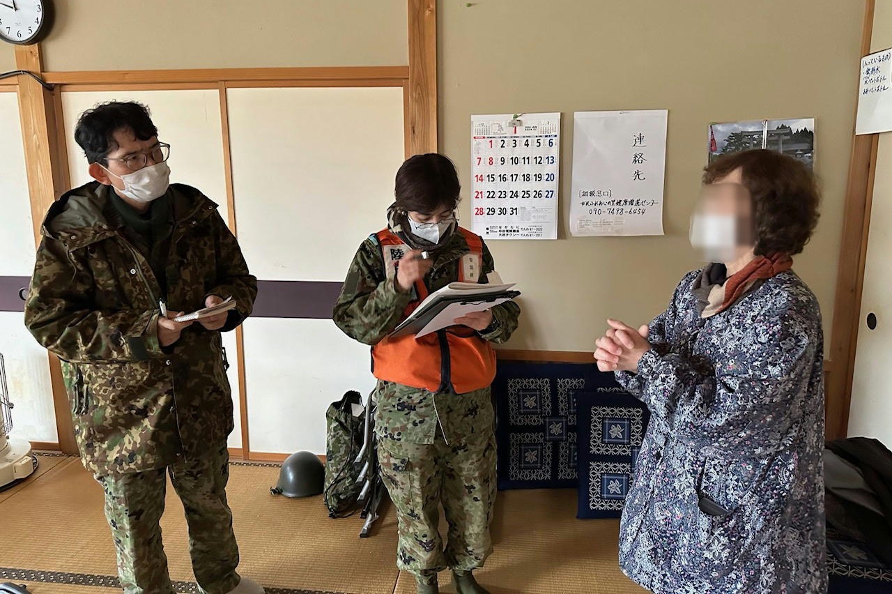 輪島市における巡回診療（予備自衛官・中部方面衛生隊）