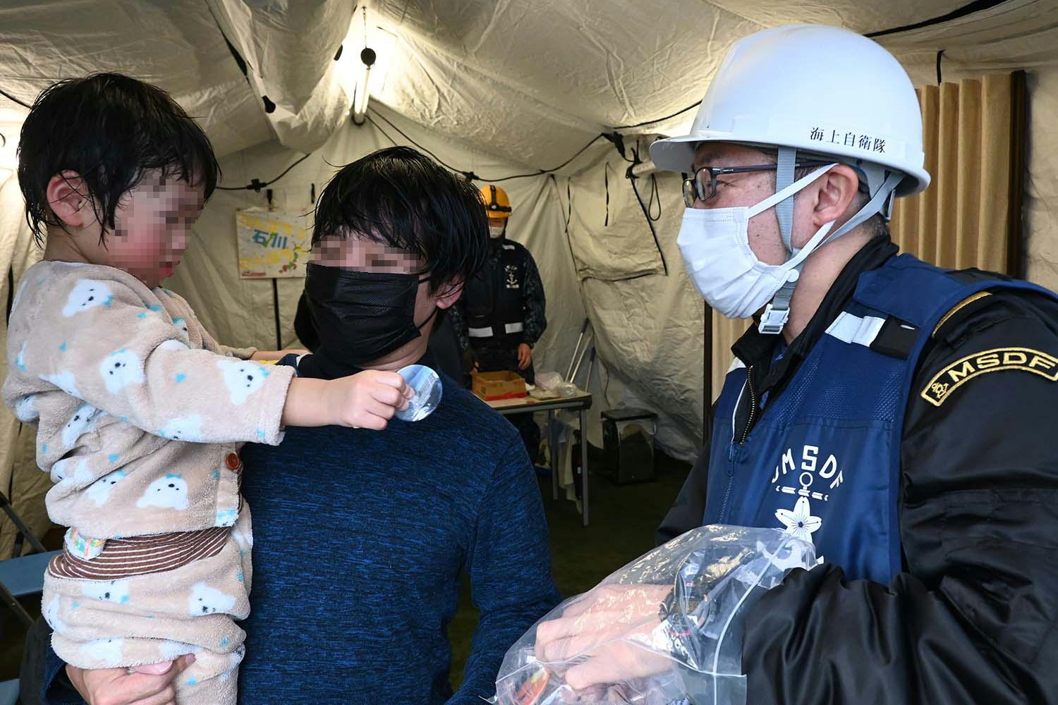 七尾市における入浴支援（舞鶴地方隊）