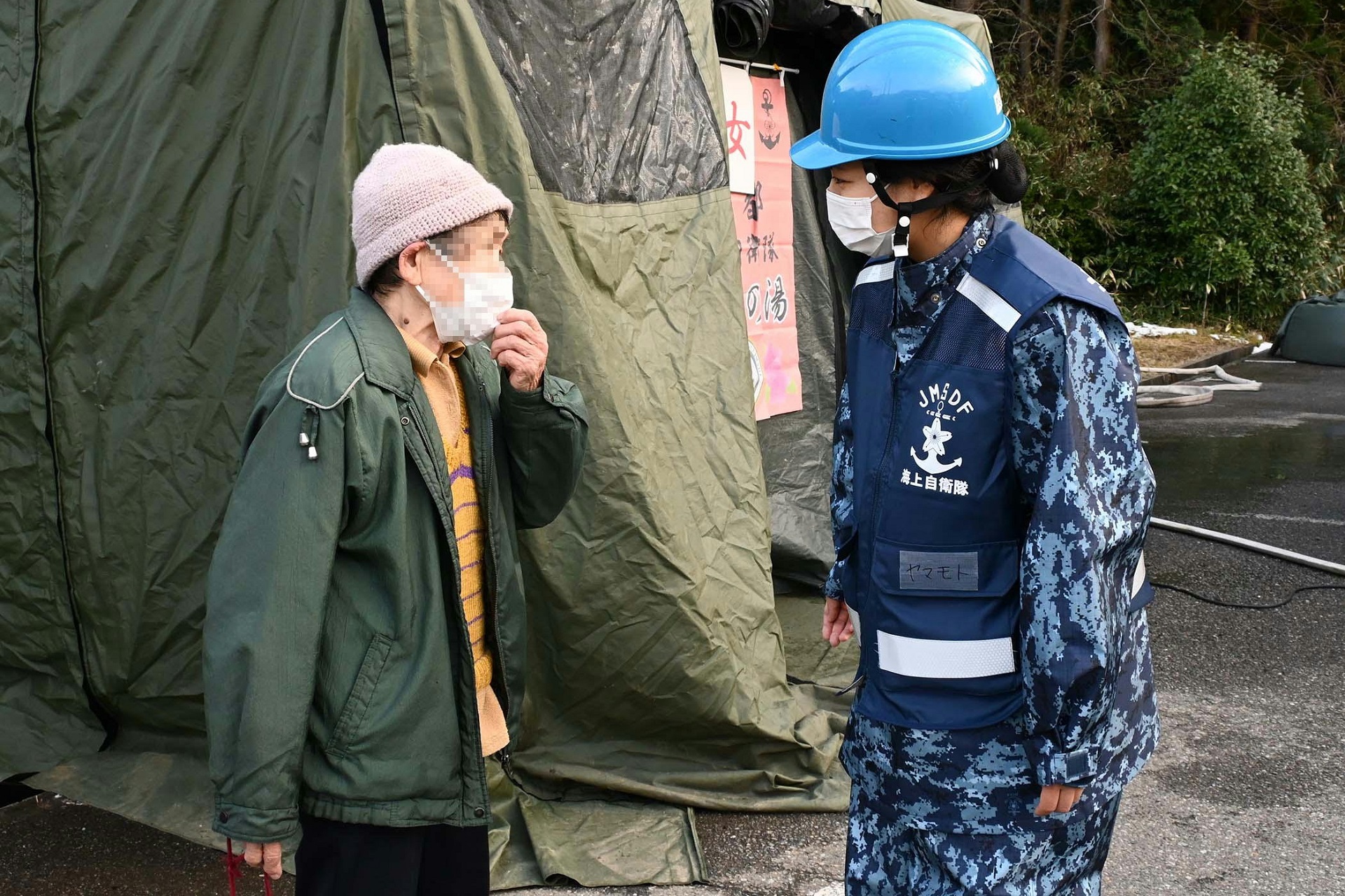 七尾市における入浴支援（呉地方隊）