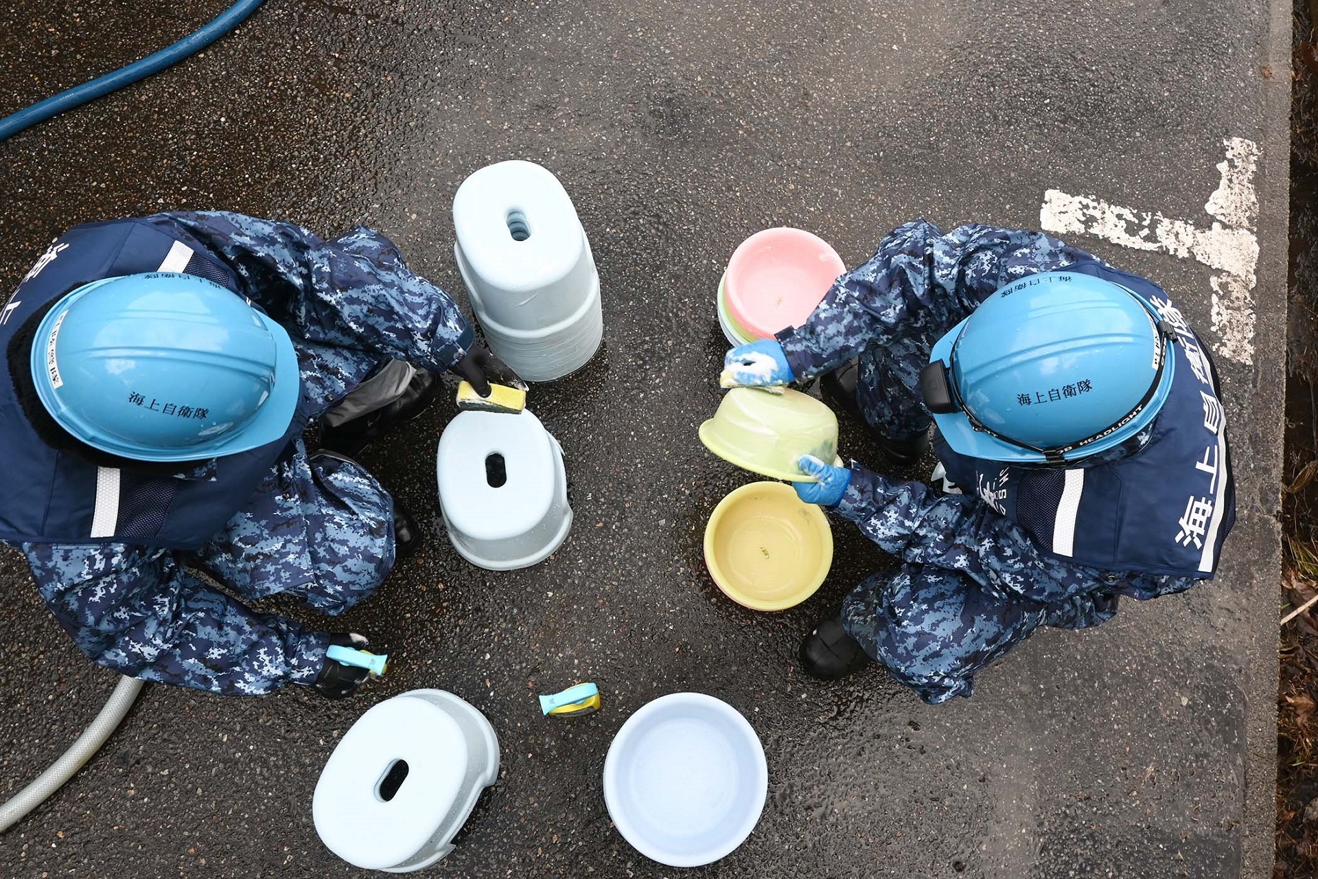 七尾市における入浴支援（呉地方隊）