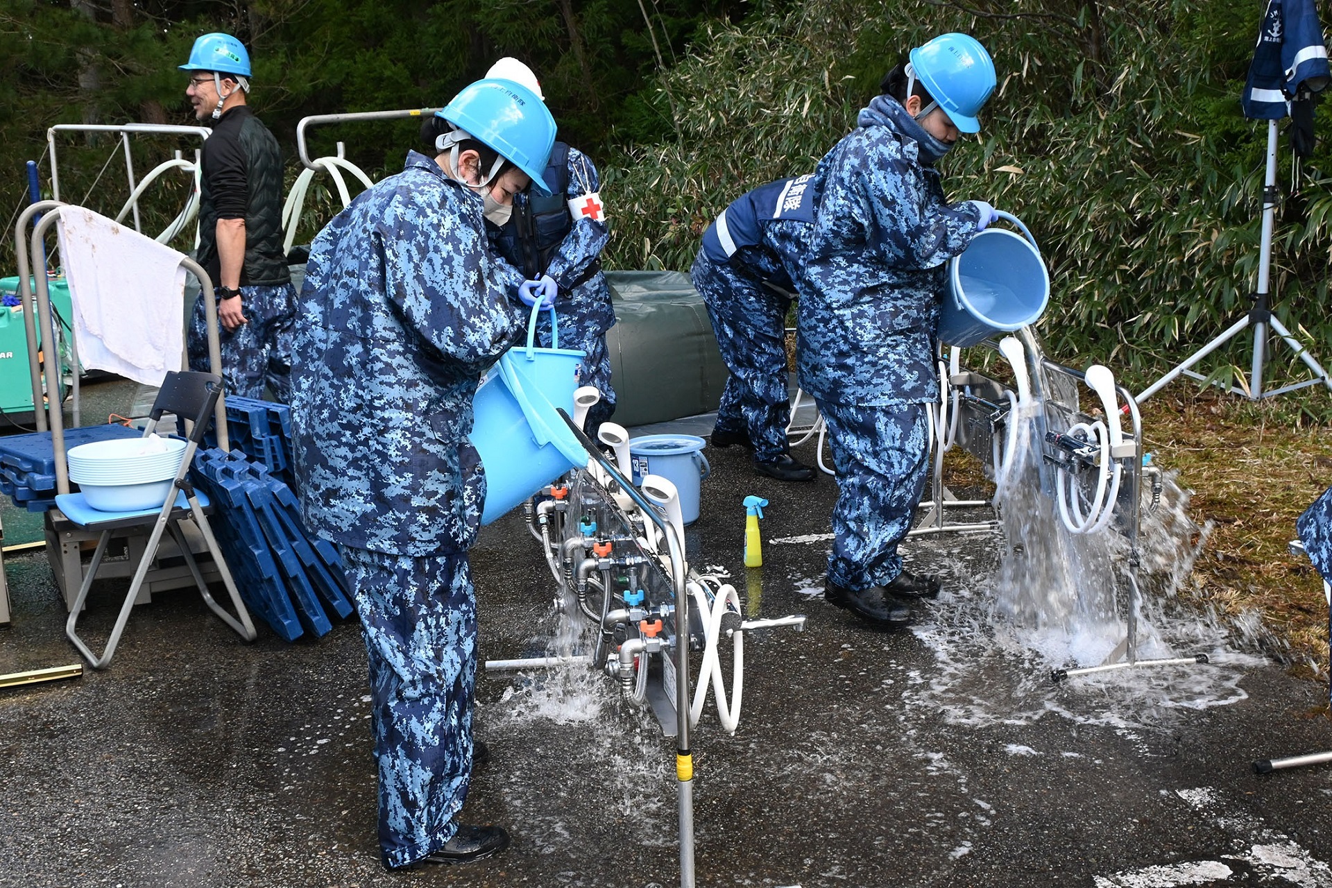 七尾市における入浴支援（呉地方隊）