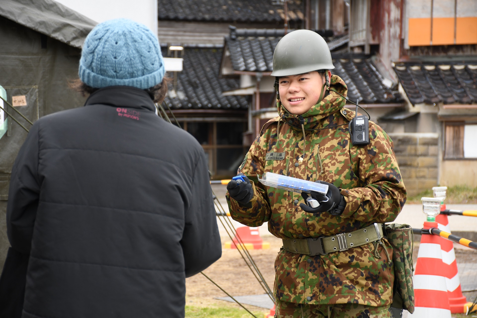 もんぜん児童館における入浴支援（第6後方支援連隊）