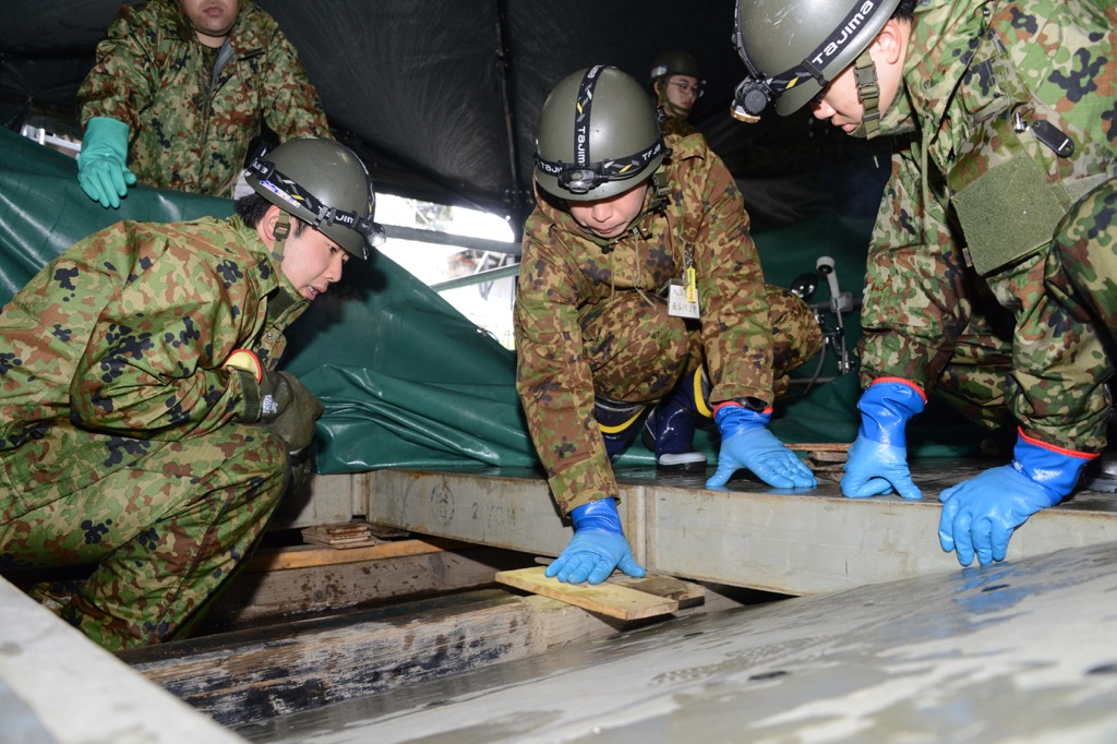 熊野交流センターにおける入浴支援風呂床調整（第2後方支援連隊）